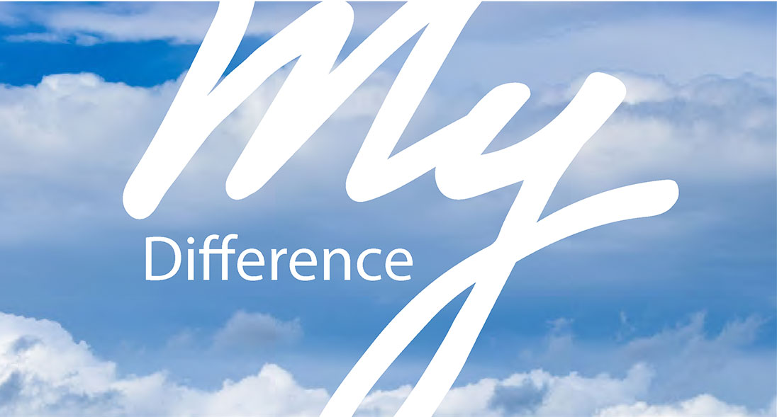 my difference image with blue sky white clouds background